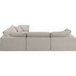 Meridian Furniture Comfy Beige Linen Textured Fabric 4-Pc. Modular Sectional