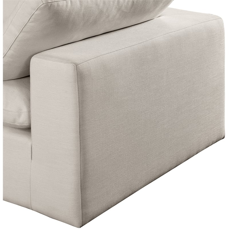 Meridian Furniture Comfy Beige Linen Textured Fabric 4-Pc. Modular Sectional