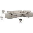 Meridian Furniture Comfy Beige Linen Textured Fabric 4-Pc. Modular Sectional
