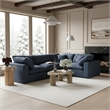 Meridian Furniture Comfy Navy Linen Textured Fabric 4-Pc. Modular Sectional