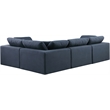 Meridian Furniture Comfy Navy Linen Textured Fabric 4-Pc. Modular Sectional