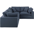 Meridian Furniture Comfy Navy Linen Textured Fabric 4-Pc. Modular Sectional