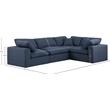 Meridian Furniture Comfy Navy Linen Textured Fabric 4-Pc. Modular Sectional