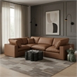 Meridian Furniture Comfy Cognac Vegan Leather 4-Pc. Modular Sectional