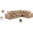Meridian Furniture Comfy Tan Vegan Leather 4-Pc. Modular Sectional