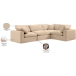 Meridian Furniture Comfy Beige Velvet 4-Pc. Modular Sectional