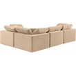 Meridian Furniture Comfy Beige Velvet 4-Pc. Modular Sectional