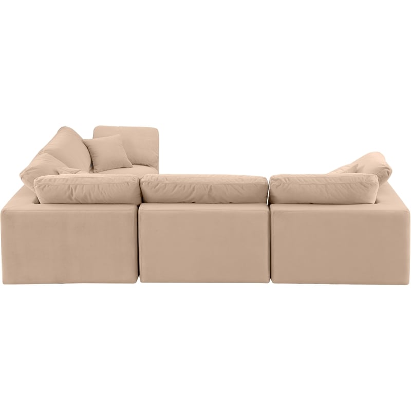 Meridian Furniture Comfy Beige Velvet 4-Pc. Modular Sectional
