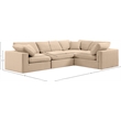 Meridian Furniture Comfy Beige Velvet 4-Pc. Modular Sectional