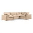 Meridian Furniture Comfy Beige Velvet 4-Pc. Modular Sectional