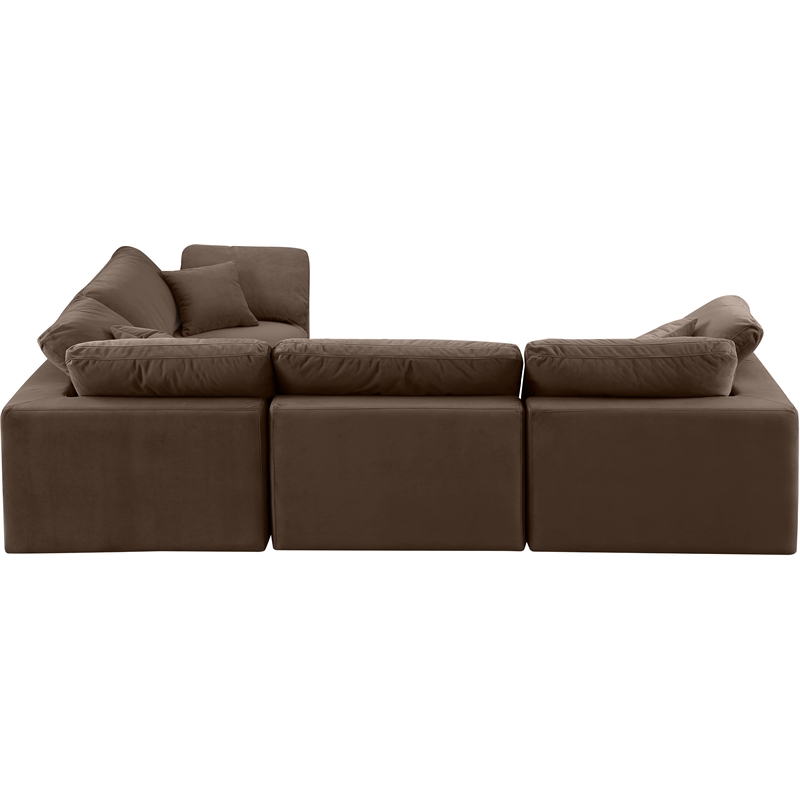 Meridian Furniture Comfy Brown Velvet 4-Pc. Modular Sectional