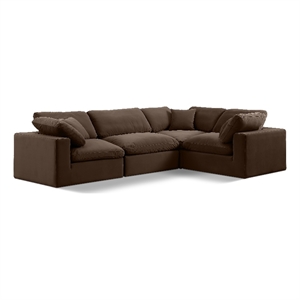 Meridian Furniture Comfy Brown Velvet 4-Pc. Modular Sectional