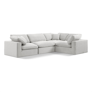 Meridian Furniture Comfy Cream Velvet 4-Pc. Modular Sectional