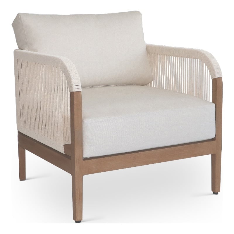 Meridian Furniture Maui Cream Resilient Fabric Outdoor Patio Chair