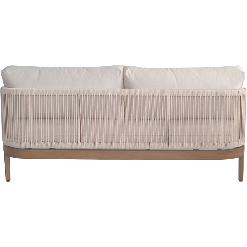 Meridian Furniture Maui Cream Resilient Fabric Outdoor Patio Loveseat
