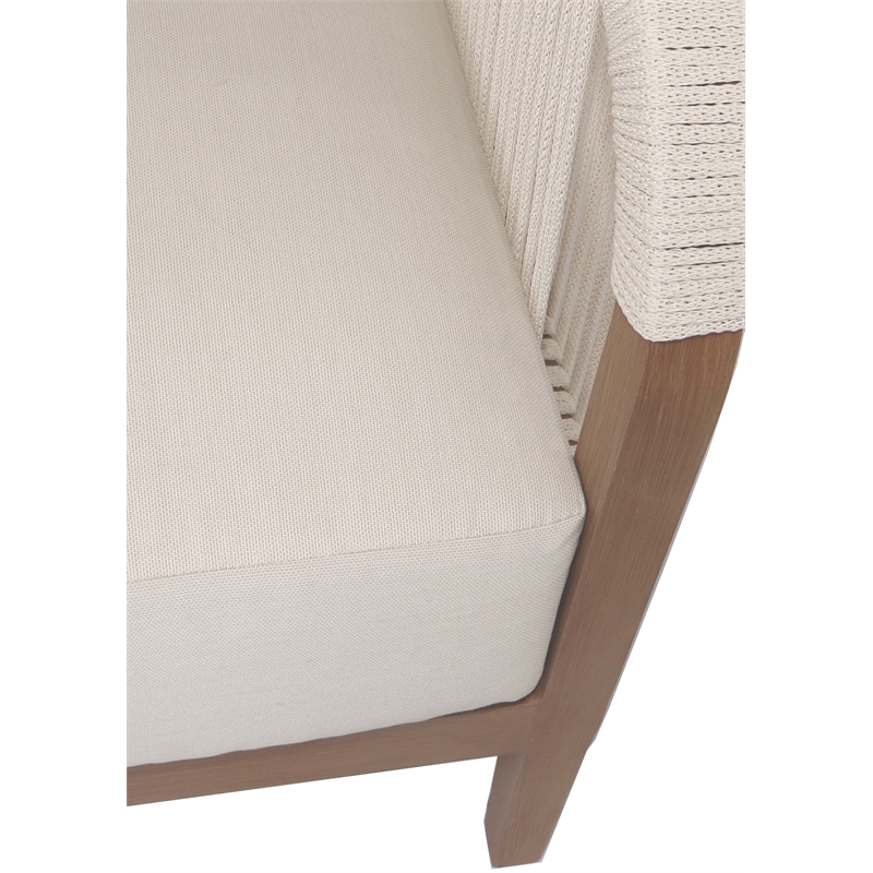 Meridian Furniture Maui Cream Resilient Fabric Outdoor Patio Loveseat