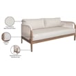 Meridian Furniture Maui Cream Resilient Fabric Outdoor Patio Loveseat