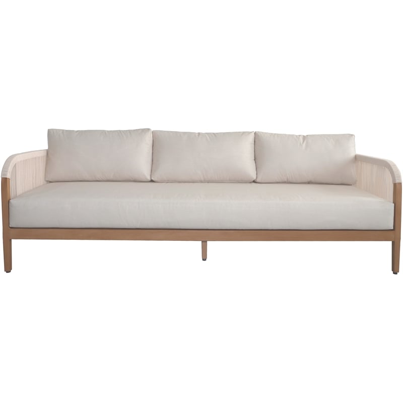 Meridian Furniture Maui Cream Resilient Fabric Outdoor Patio Sofa
