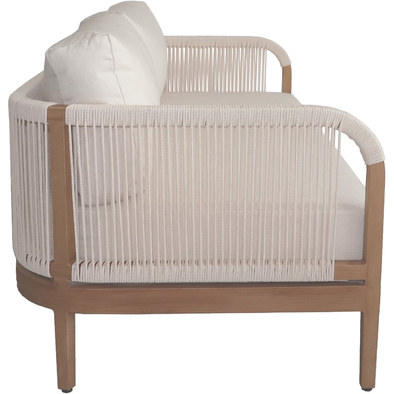 Meridian Furniture Maui Cream Resilient Fabric Outdoor Patio Sofa