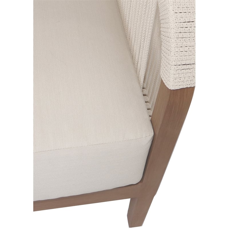 Meridian Furniture Maui Cream Resilient Fabric Outdoor Patio Sofa