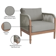 Meridian Furniture Maui Grey Resilient Fabric Outdoor Patio Chair