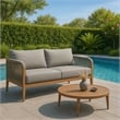 Meridian Furniture Maui Grey Resilient Fabric Outdoor Patio Loveseat