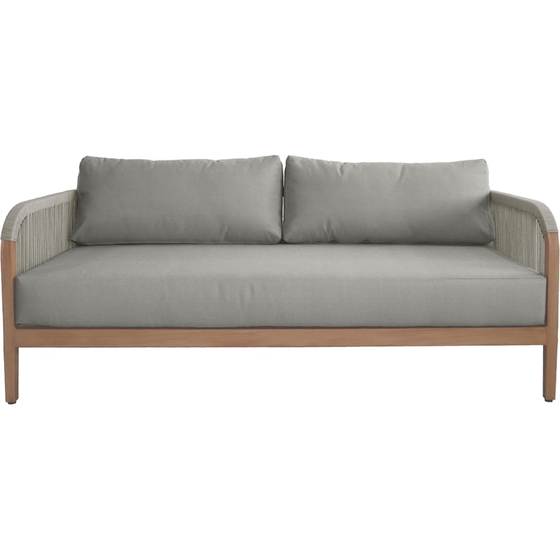 Meridian Furniture Maui Grey Resilient Fabric Outdoor Patio Loveseat