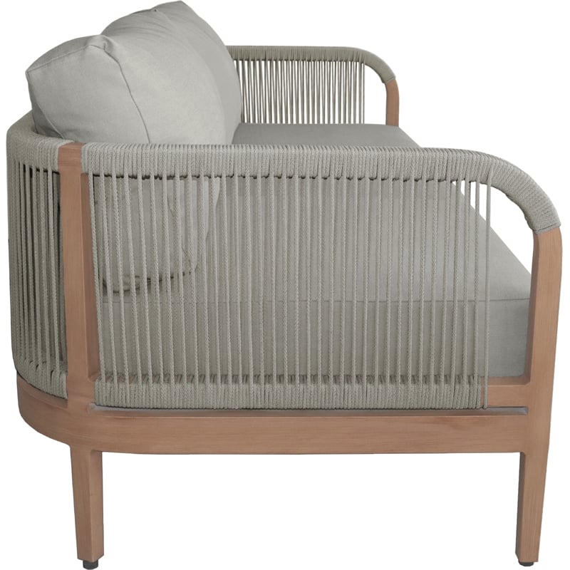 Meridian Furniture Maui Grey Resilient Fabric Outdoor Patio Loveseat