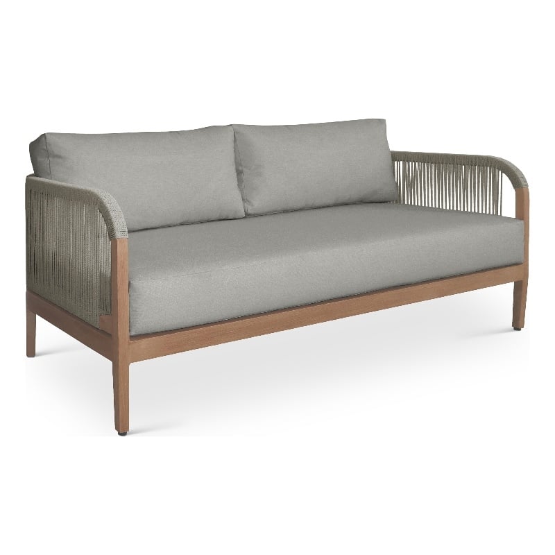 Meridian Furniture Maui Grey Resilient Fabric Outdoor Patio Loveseat