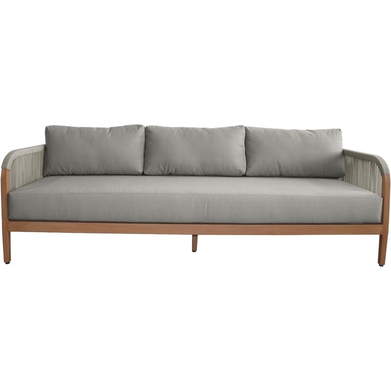 Meridian Furniture Maui Grey Resilient Fabric Outdoor Patio Sofa