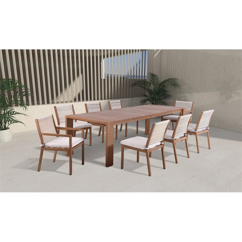 Meridian Furniture Maui Natural Outdoor Patio Dining Table