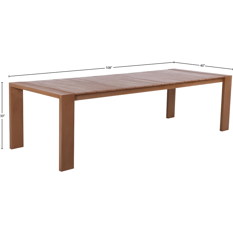 Meridian Furniture Maui Natural Outdoor Patio Dining Table