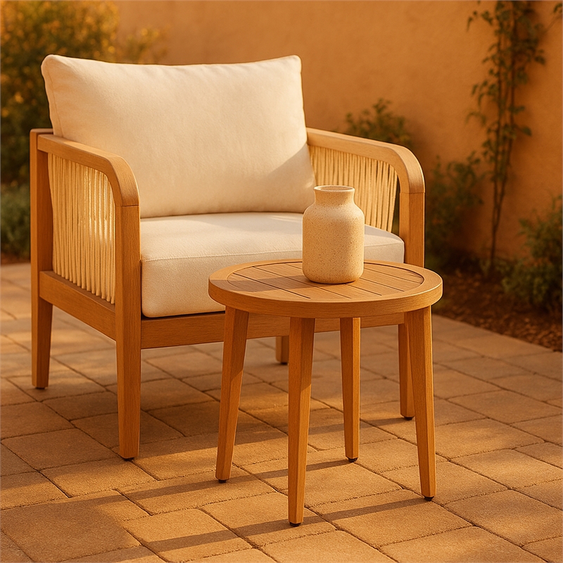 Meridian Furniture Maui Natural Outdoor Patio End Table
