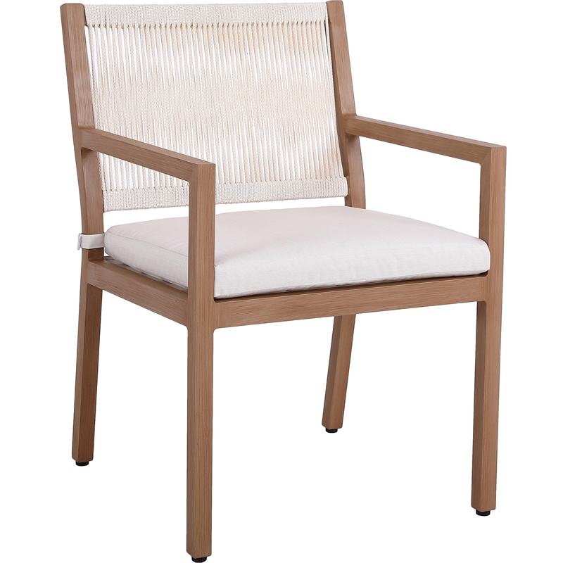 Meridian Furniture Maui Cream Outdoor Patio Dining Arm Chair (Set of 2)