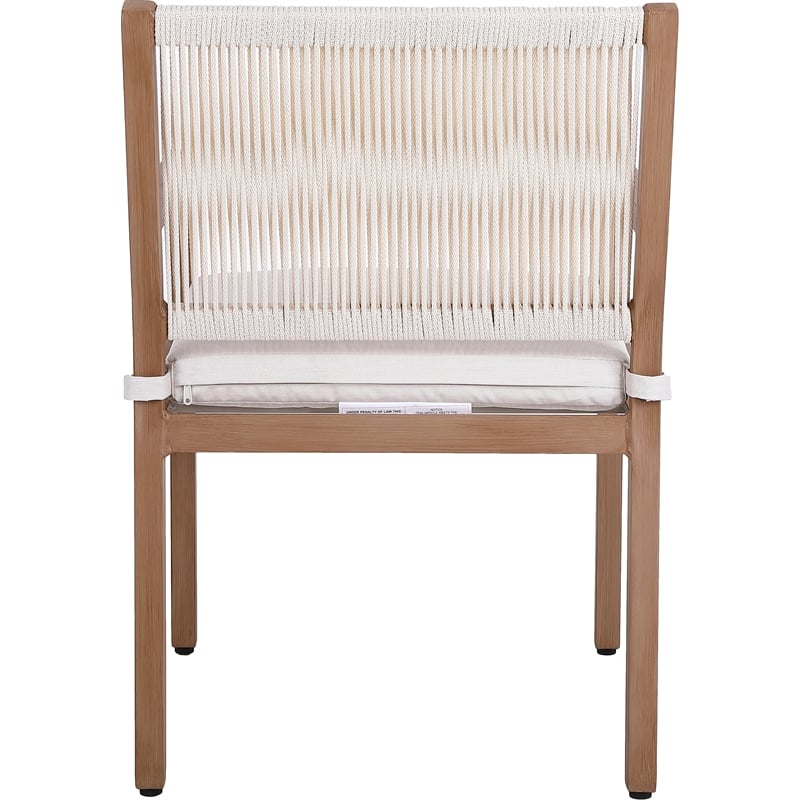 Meridian Furniture Maui Cream Outdoor Patio Dining Arm Chair (Set of 2)