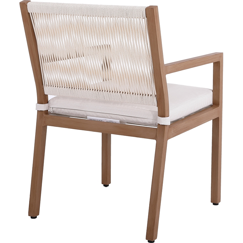Meridian Furniture Maui Cream Outdoor Patio Dining Arm Chair (Set of 2)