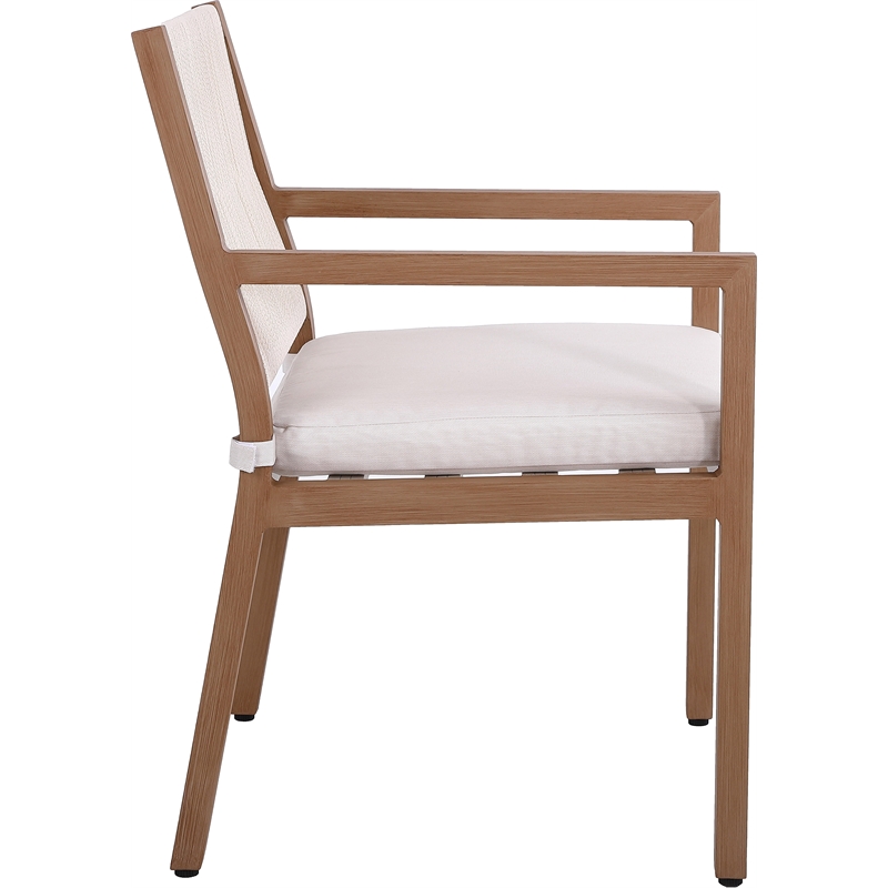 Meridian Furniture Maui Cream Outdoor Patio Dining Arm Chair (Set of 2)