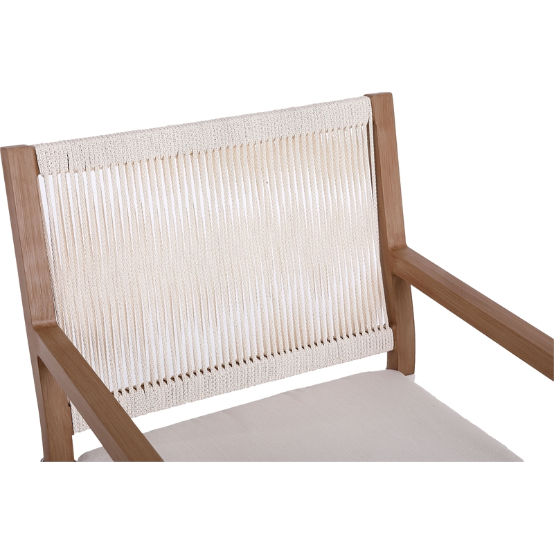 Meridian Furniture Maui Cream Outdoor Patio Dining Arm Chair (Set of 2)
