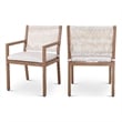 Meridian Furniture Maui Cream Outdoor Patio Dining Arm Chair (Set of 2)