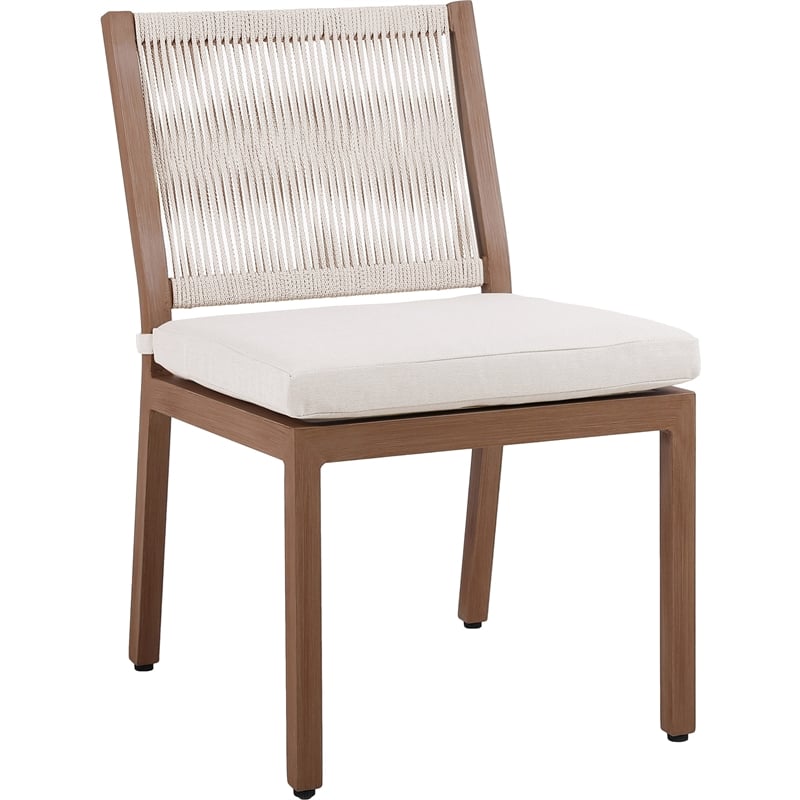 Meridian Furniture Maui Cream Outdoor Patio Dining Side Chair (Set of 2)