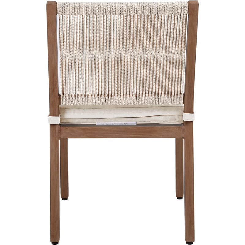 Meridian Furniture Maui Cream Outdoor Patio Dining Side Chair (Set of 2)