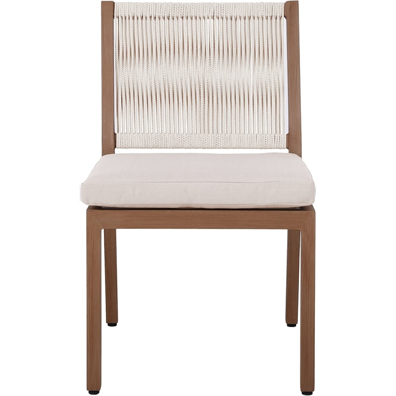 Meridian Furniture Maui Cream Outdoor Patio Dining Side Chair (Set of 2)
