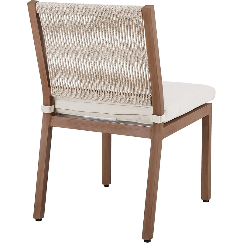 Meridian Furniture Maui Cream Outdoor Patio Dining Side Chair (Set of 2)