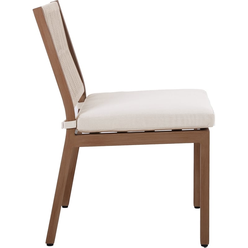 Meridian Furniture Maui Cream Outdoor Patio Dining Side Chair (Set of 2)