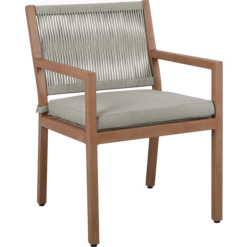Meridian Furniture Maui Grey Outdoor Patio Dining Arm Chair (Set of 2)