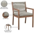 Meridian Furniture Maui Grey Outdoor Patio Dining Arm Chair (Set of 2)