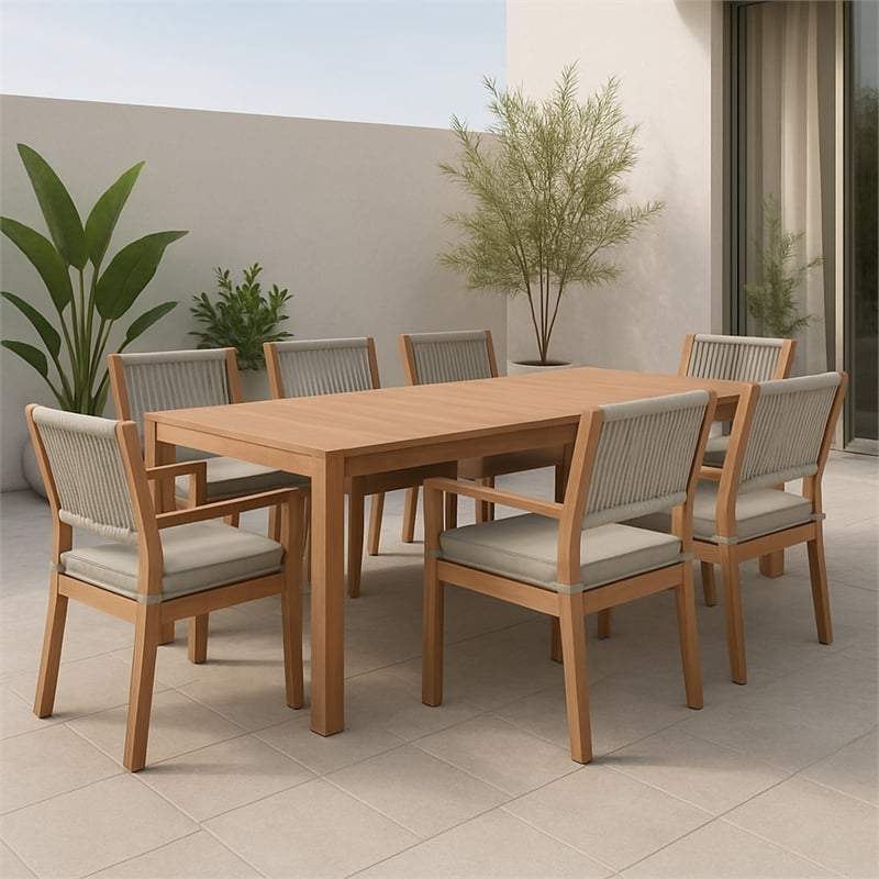 Meridian Furniture Maui Grey Outdoor Patio Dining Arm Chair (Set of 2)