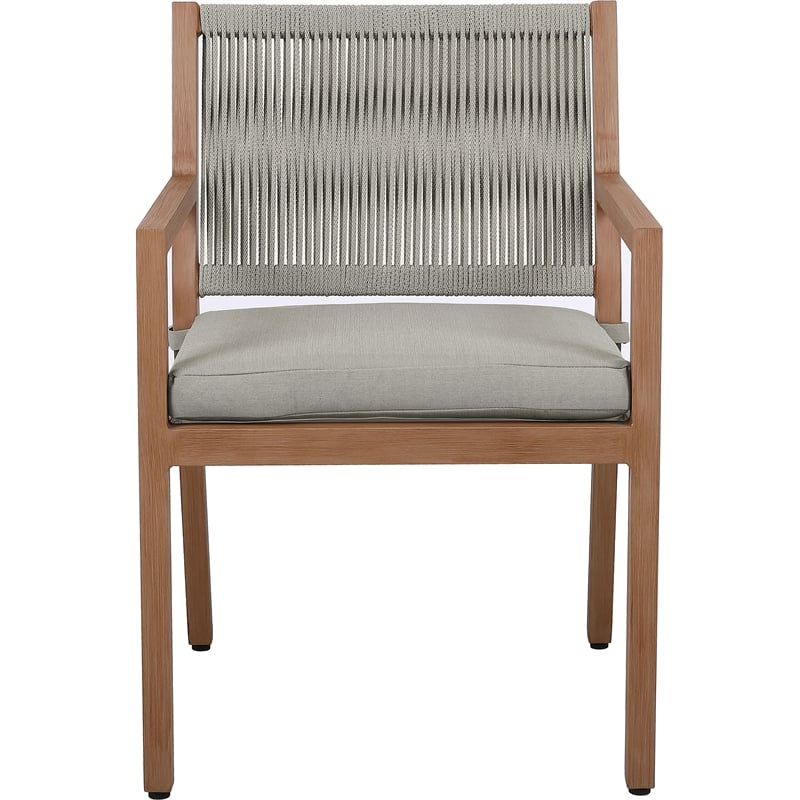 Meridian Furniture Maui Grey Outdoor Patio Dining Arm Chair (Set of 2)