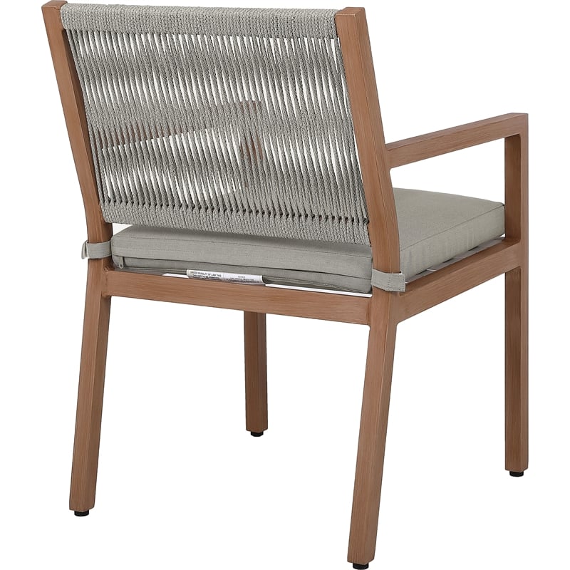 Meridian Furniture Maui Grey Outdoor Patio Dining Arm Chair (Set of 2)
