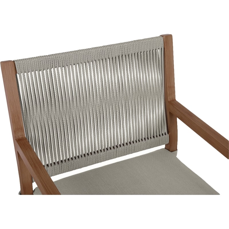 Meridian Furniture Maui Grey Outdoor Patio Dining Arm Chair (Set of 2)